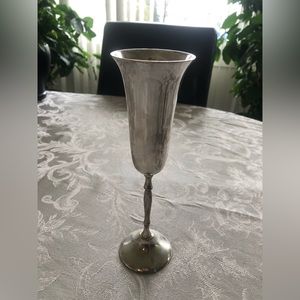 International Silverplated Long Stem Goblet Flute.